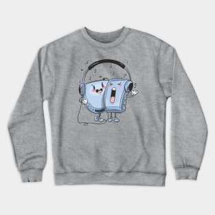 Old School Music // Funny Music Fan // Cassette Player CD Player Crewneck Sweatshirt